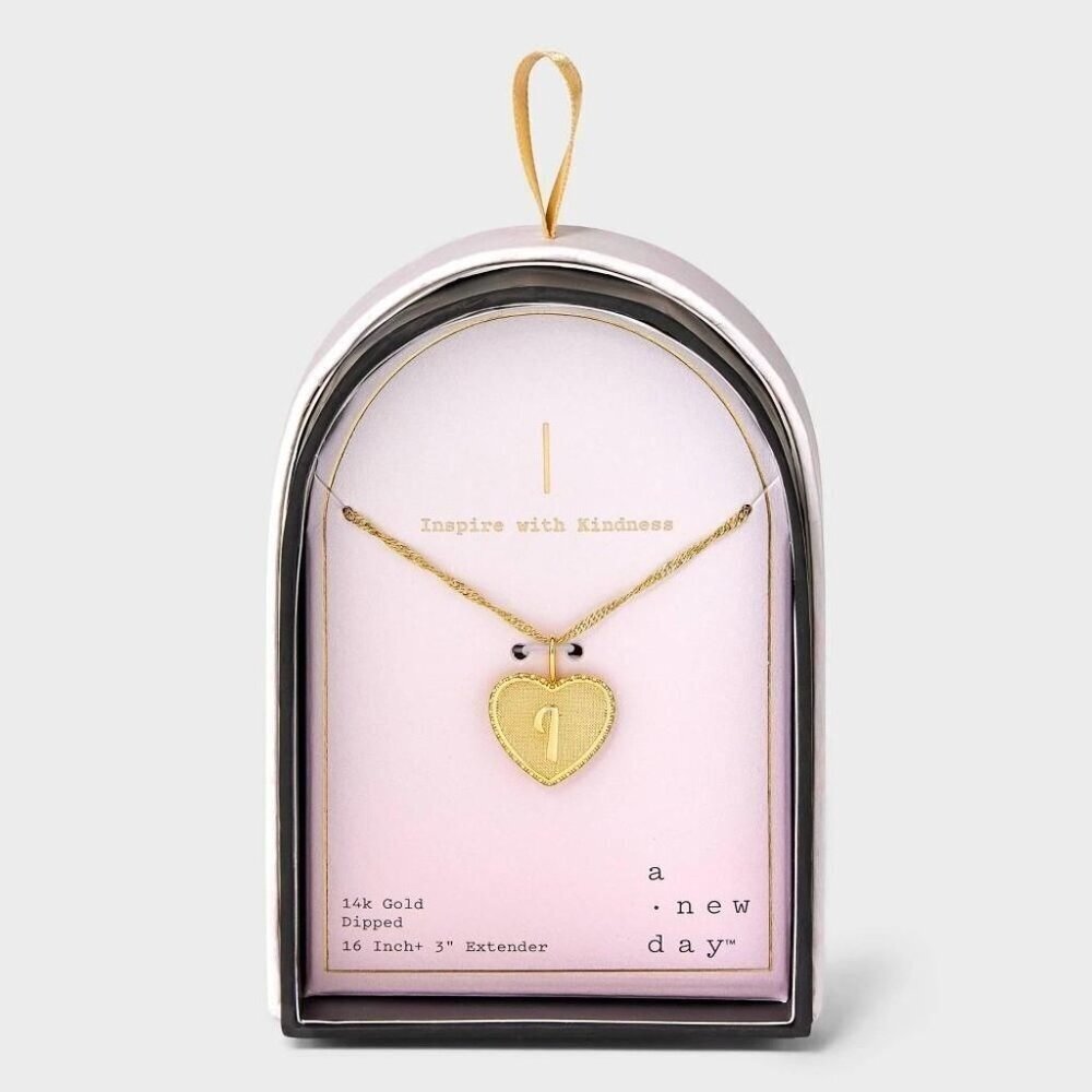 a New Day 14K Gold Dipped Initial Heart I Pendant Necklace Gold
